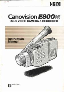 Canon E 800 Hi manual. Camera Instructions.